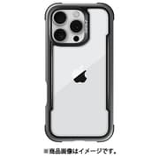 iPhone 16 Pro 対応 ケース クリア 耐衝撃 米軍MIL規格 スマホケース 薄型 アルミ フレーム 透明 スマホカバー Shield ブラック RT_IPRCSAPSH_BK