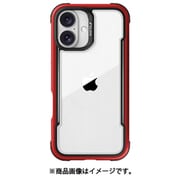 iPhone 16 対応 ケース クリア 耐衝撃 米軍MIL規格 スマホケース 薄型 アルミ フレーム 透明 スマホカバー Shield レッド RT_IPNCSAPSH_RD
