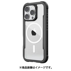 iPhone 16 Pro Max 対応 ケース クリア MagSafe 対応 耐衝撃 米軍 MIL規格 スマホケース アルミ フレーム Shield MagSafe ブラック RT_IPGCSAPSA_BK