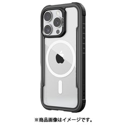 iPhone 16 Pro 対応 ケース クリア MagSafe 対応 耐衝撃 MIL規格 スマホケース アルミ フレーム Shield MagSafe ブラック RT_IPRCSAPSA_BK
