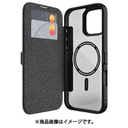 iPhone 16 Pro 対応 ケース マグセーフ 対応 手帳型 耐衝撃 クリア カバー 背面 レザー カード 収納 手帳型ケース Urban Folio MagSafe ブラック RT_IPRCSPLUM_BK