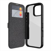 iPhone 16 Pro 対応 ケース 手帳型 カード 収納 耐衝撃 クリア 背面 レザー カード 収納 手帳型ケース Urban Folio ブラック RT_IPRCSPLUF_BK