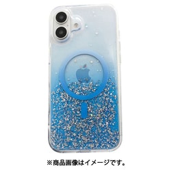 iPhone 16 対応 ケース クリア オシャレ キラキラ 可愛い MagSafe 対応 耐衝撃 スマホケース ラメ かわいい マグセーフ スマホカバー Starburst ブルー BT_IPNCSPTSB_BL