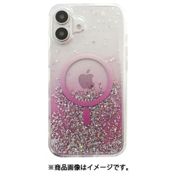 iPhone 16 対応 ケース クリア オシャレ キラキラ 可愛い MagSafe 対応 耐衝撃 スマホケース ラメ かわいい マグセーフ スマホカバー Starburst ピンク BT_IPNCSPTSB_PK