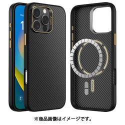 iPhone 16 Pro 対応 ケース MagSafe 対応 カーボン 調 アラミド繊維 薄型 軽量 スマホケース マグセーフ 耐衝撃 スマホカバー ARAMID FIBER ブラック RT_IPRCSKLAF_BK