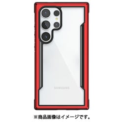Galaxy S24 Ultra 対応 ケース 耐衝撃 米軍MIL規格 クリア スマホケース アルミ フレーム クリアケース Shield レッド RT_G4LCSAPSH_RD