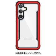 Galaxy S24 対応 ケース 耐衝撃 米軍MIL規格 クリア スマホケース 薄型 アルミ フレーム クリアケース Shield レッド RT_G4SCSAPSH_RD