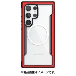 Galaxy S24 Ultra 対応 ケース MagSafe Qi2 対応 耐衝撃 米軍MIL規格 クリア スマホケース アルミ フレーム Shield MagSafe レッド RT_G4LCSAPSA_RD