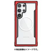 Galaxy S24 Ultra 対応 ケース MagSafe Qi2 対応 耐衝撃 米軍MIL規格 クリア スマホケース アルミ フレーム Shield MagSafe レッド RT_G4LCSAPSA_RD