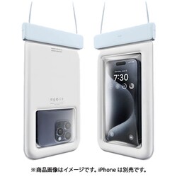 スマホ 対応 ストラップ 付 スマホポーチ IP68 防水 カード 収納 お風呂 海 プール 落下防止 ネックストラップ ポーチ 首掛け 防水ケース WATERPROOF PHONE POUCH ライトブルー EL_SPACSNYWT_LB
