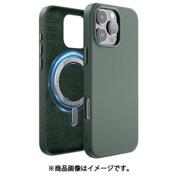 iPhone 16 Pro Max 対応 ケース MagSafe 対応 レザー 耐衝撃 スマホケース マグセーフ スマホカバー レザーケース MAGNETIC LEATHER CASE ミッドナイトグリーン EL_IPGCSPLL5_MG