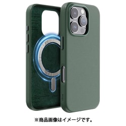 iPhone 16 Pro 対応 ケース MagSafe 対応 レザー 耐衝撃 スマホケース マグセーフ スマホカバー レザーケース MAGNETIC LEATHER CASE ミッドナイトグリーン EL_IPRCSPLL5_GN