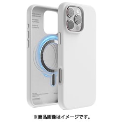 iPhone 16 Pro Max 対応 ケース MagSafe 対応 シリコン 耐衝撃 スマホケース 指紋 防止 サラサラ マグセーフ シリコンケース MAGNETIC SILICONE CASE ホワイト EL_IPGCSSCS5_WH