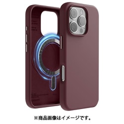 iPhone 16 Pro 対応 ケース MagSafe 対応 シリコン 耐衝撃 スマホケース 指紋 防止 サラサラ マグセーフ シリコンケース MAGNETIC SILICONE CASE バーガンディー EL_IPRCSSCS5_BD