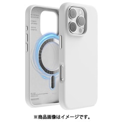 iPhone 16 Pro 対応 ケース MagSafe 対応 シリコン 耐衝撃 スマホケース 指紋 防止 サラサラ マグセーフ シリコンケース MAGNETIC SILICONE CASE ホワイト EL_IPRCSSCS5_WH