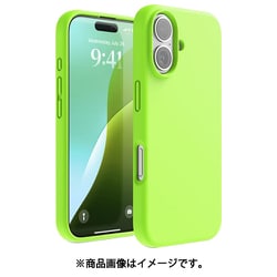 iPhone 16 対応 ケース シリコン 耐衝撃 スマホケース 指紋 防止 サラサラ シリコンケース SILICONE CASE ライムグリーン EL_IPNCSSCS3_LG