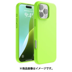 iPhone 16 Pro Max 対応 ケース シリコン 耐衝撃 スマホケース 指紋 防止 サラサラ シリコンケース SILICONE CASE ライムグリーン EL_IPGCSSCS3_LG