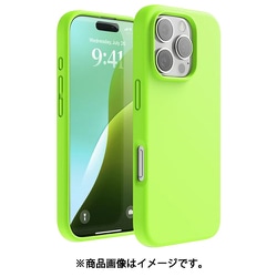 iPhone 16 Pro 対応 ケース シリコン 耐衝撃 スマホケース 指紋 防止 サラサラ シリコンケース SILICONE CASE ライムグリーン EL_IPRCSSCS3_LG