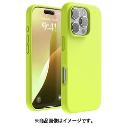 iPhone 16 Pro 対応 ケース シリコン 耐衝撃 スマホケース 指紋 防止 サラサラ シリコンケース SILICONE CASE ネオンイエロー EL_IPRCSSCS3_NY