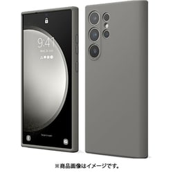 Galaxy S24 Ultra 対応 ケース 耐衝撃 傷 指紋 防止 シリコン スマホケース スリム 衝撃吸収 シリコンケース SILICONE CASE ミディアムグレー EL_G4LCSPTS6_GY
