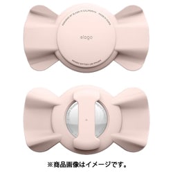 AirTag 対応 ケース 犬 猫 首輪 用 迷子防止 軽量 エアタグ カバー RIBBON PET COLLAR CASE サンドピンク EL_ATGCSSCP5_PK