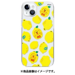 iPhone 15 Plus 対応 ケース ラインフレンズ 公式 ブラウン コニー サリー 耐衝撃 側面 ソフト クリア スマホケース LINE FRIENDS B＆F FRUIT SHOP レモン EL_IOPCSPT1F_LM