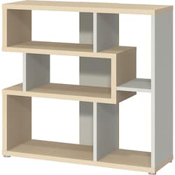 デザインラック ロータイプ 【シェルフィット/リエールシリーズ】 ライトナチュラル＆ホワイト お客様組立品 日本製 リエール LI 8580R LN＆WH