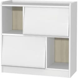 ディスプレイ可能なフラップ扉収納【シェルフィット/エールシリーズ】 お客様組立品 日本製 エール ALE 9090 WW＆GO