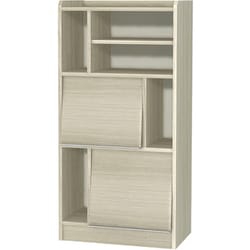 ディスプレイ可能なフラップ扉収納【シェルフィット/エールシリーズ】 お客様組立品 日本製 エール ALE 1260 GO＆WH
