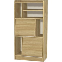 ディスプレイ可能なフラップ扉収納【シェルフィット/エールシリーズ】 お客様組立品 日本製 エール ALE 1260 SMB＆WH