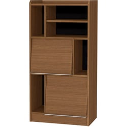ディスプレイ可能なフラップ扉収納【シェルフィット/エールシリーズ】 お客様組立品 日本製 エール ALE 1260 WB＆BK