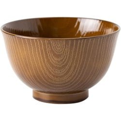 お椀 羽反全木目 約直径11.4cm×高さ7cm 艶茶色 AZ23-12