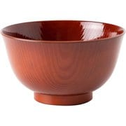 どんぶり 羽反全木目 約直径14.4cm×高さ8.2cm 朱色 AZ23-13