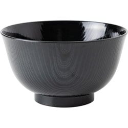 どんぶり 羽反全木目 約直径14.4cm×高さ8.2cm 墨色 AZ23-14