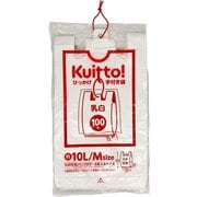 紐付きレジ袋 10L/M 100枚 乳白 HMR03