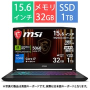 ゲーミングノートPC/msi Katana 15 HX B14W/15.6型/Core i7 14650HX/GeForce RTX 5060/メモリ 32GB/SSD 1TB/Windows 11 Home Katana-15-HX-B14WFK-3259JP