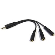 オーディオ3分岐ケーブル 3.5mmステレオ(オス)-3.5mmステレオ(メス)×3 約0.2m 35S-3Y