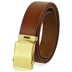 日本製 25mm レザーGIベルト BROWN 21969025 0120608
