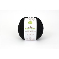 ECO VITA エコヴィータ リサイクルコットン 毛糸 並太 #002 ブラック系 100g 250m DMC388 002