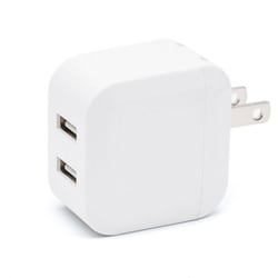 CUBE USB充電器 2ポート 12W ホワイト CUBEUSB2P12W-WH