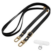 PUショルダーストラップ 2Way ハンドストラップ切り替え ホルダーシートセット ブラック RSST09BK