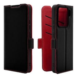 Xiaomi 15用 手帳型ケース 薄型 カード入れ スタンド機能 衝撃吸収 シンプル サイドマグネット BK RD 8849XI15BSMBKR
