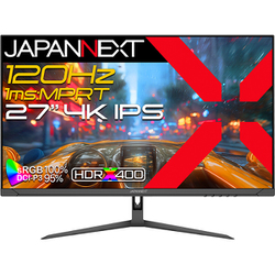 ゲーミングモニター/27型/4K（3840×2160）/IPS（AHVA）パネル/非光沢/HDR400相当/120Hz/1ms（MPRT）/HDMI×2 DP×2/スピーカー内蔵/2年保証 JN-IPS27G120U