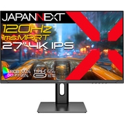 ゲーミングモニター/27型/4K(3840×2160)/IPS(AHVA)パネル/非光沢/HDR400相当/120Hz/1ms(MPRT)/HDMI×2 DP×1 USB-C×1/スピーカー内蔵/昇降式スタンド/2年保証 JN-IPS27G120U-HSPC6