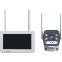 センサーライト付きカメラモニターセット 防犯カメラ 7インチタッチパネル IP66相当 300万画素/ナイトビジョン/動作検知/双方向通話対応 JA-T6204-P293A-W6