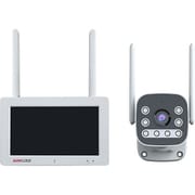 センサーライト付きカメラモニターセット 防犯カメラ 7インチタッチパネル IP66相当 300万画素/ナイトビジョン/動作検知/双方向通話対応 JA-T6204-P293A-W6
