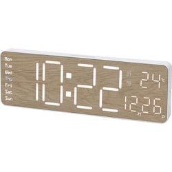 SLOWER LED CLOCK Rico WHITE/WOOD 置き掛け兼用 LEDクロック SLW401