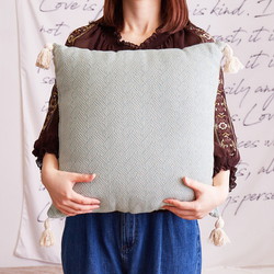 インド綿背あてクッション アルト 2枚組 45×45 グリーン