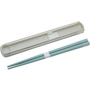 HS-16 [引フタ 箸箱 箸 19cm セット ひのきのぷら 持ち運び静か 抗菌 食洗機対応 ブルー 日本製]