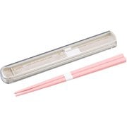 HS-16 [引フタ 箸箱 箸 19cm セット ひのきのぷら 持ち運び静か 抗菌 食洗機対応 ピンク 日本製]